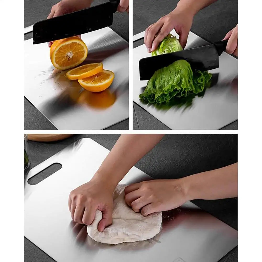 Titanium Cutting Board – Double Thick Metal Surface for Kitchen and Camping