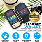 Zipped Oxford Passport Wallet – Travel Document Organizer for Men and Women