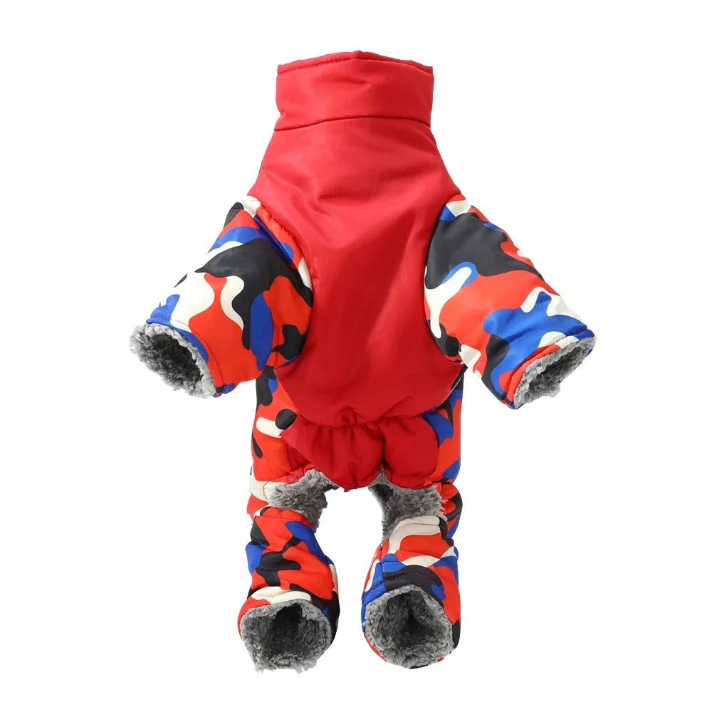 Waterproof Camouflage Dog Jumpsuit – Reflective Winter Coat for Small Medium Dogs