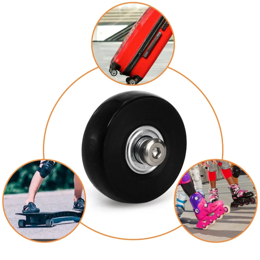 Silent Rubber Luggage Wheels – Durable Travel Bag Replacement for Repair