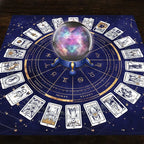 Zodiac Tarot Card Tablecloth – Velvet Divination Mat for Fortune Telling