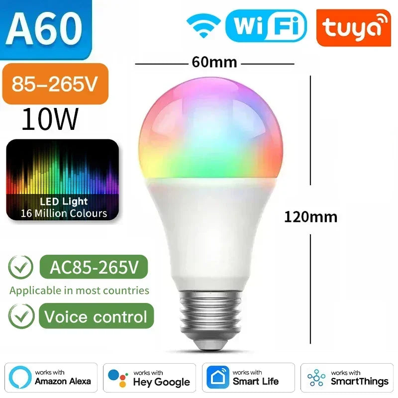 Smart LED Light Bulb – RGB Dimmable WiFi Lamp for Home Automation