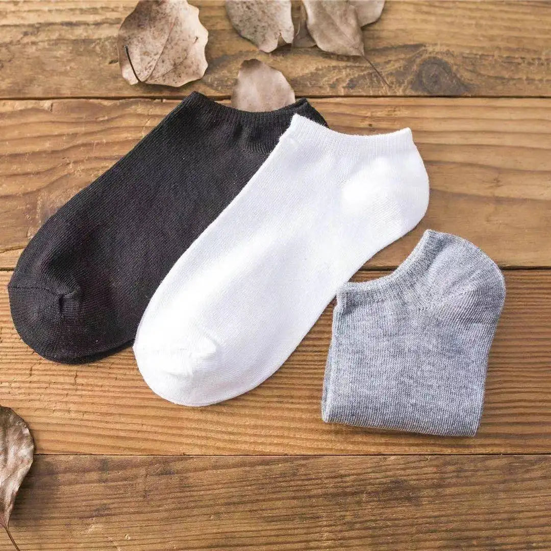 Cotton Ankle Socks – Breathable Solid Color Footwear for Sports and Gym