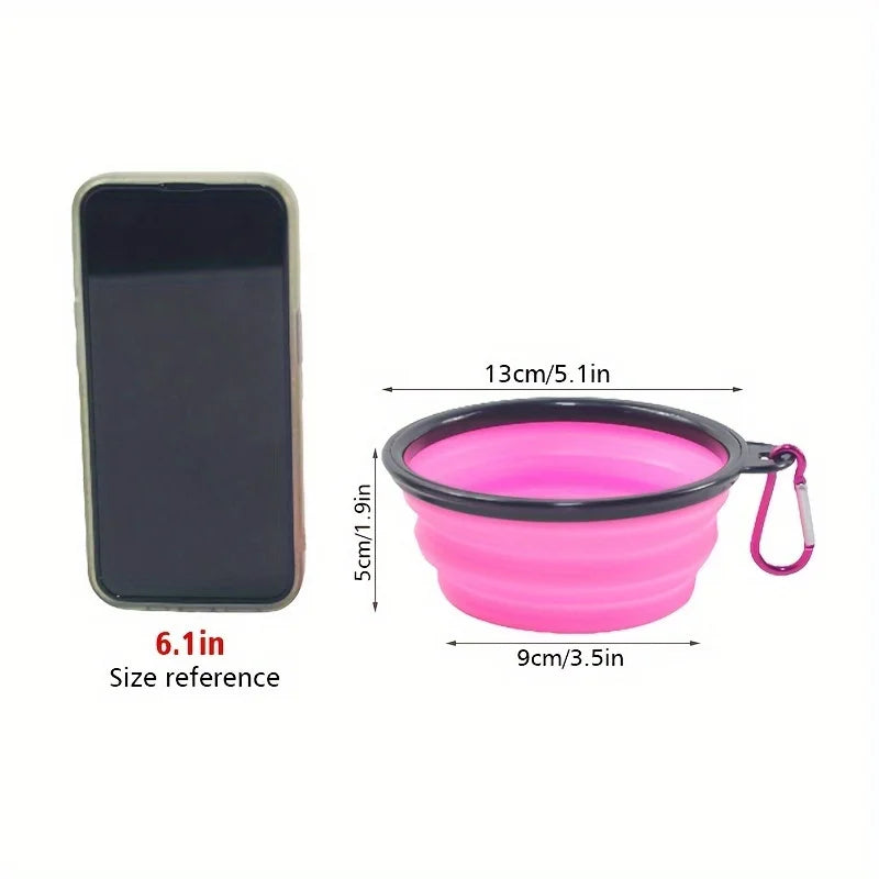 Portable Silicone Folding Dog Bowl – Travel Food and Water for Outdoor
