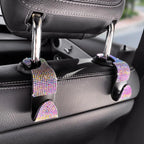 Artificial Diamond Car Hooks – Bling Hidden Seat Hanger for Car Organization