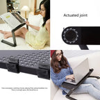 Aluminum Laptop Cooling Stand – Foldable Notebook Tray for Bed Office Desk