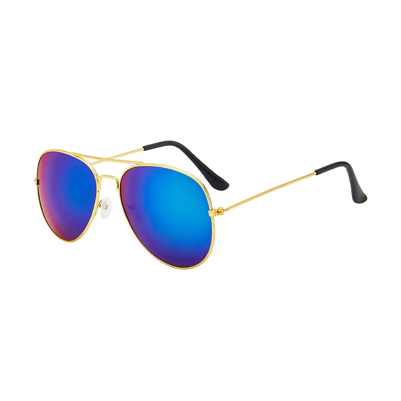 Kids Pilot Sunglasses – Reflective Metal Aviator Glasses for Boys and Girls