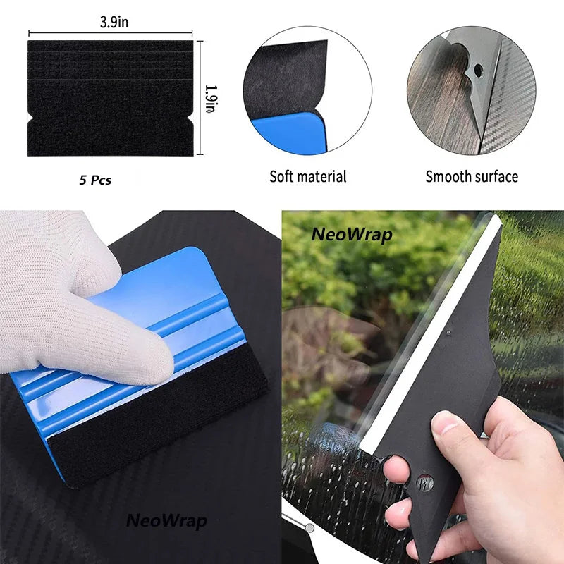 Vinyl Wrap Tool Kit – Felt Squeegee and Knife Set for Car Tinting