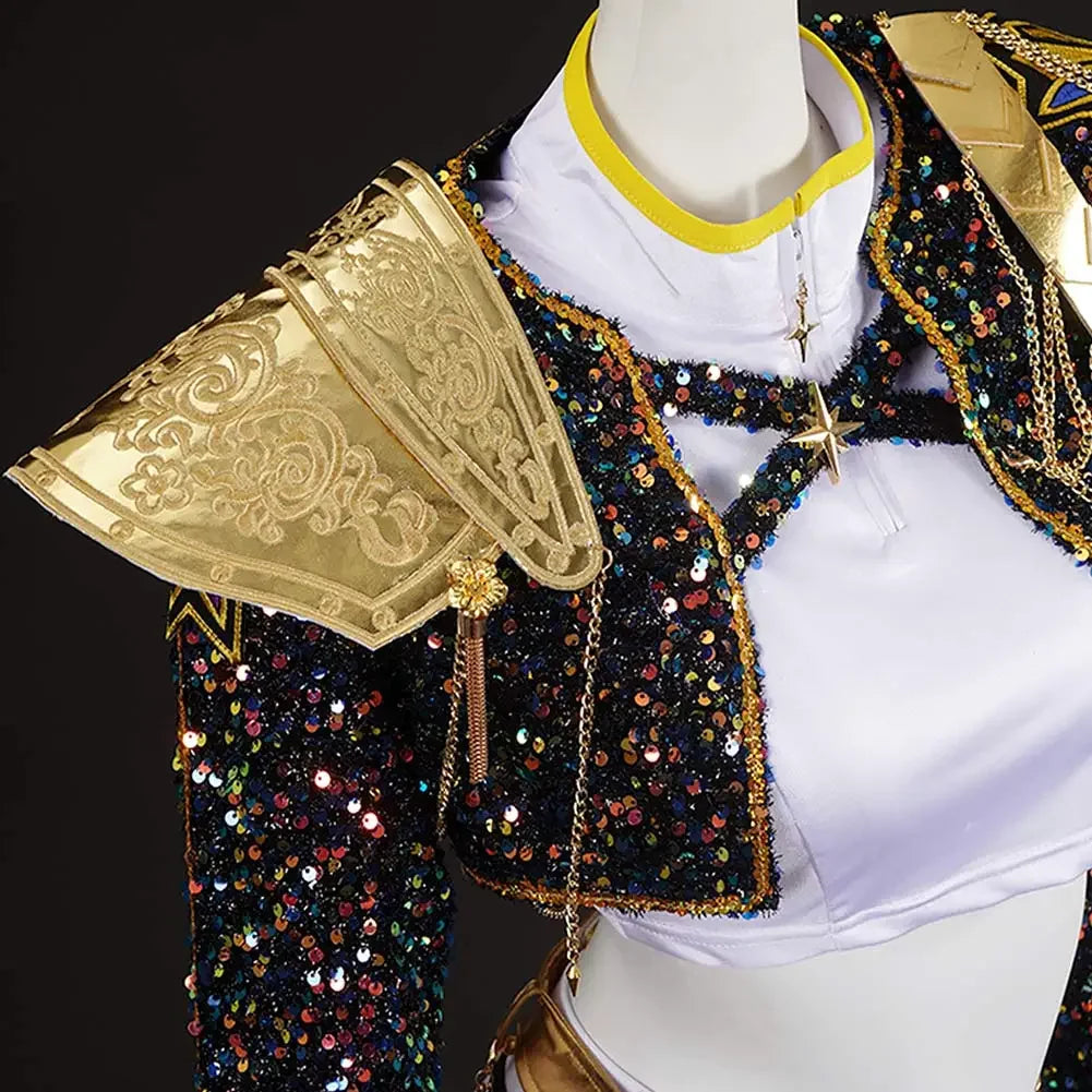 Demon Hunter Cosplay Uniform – Kids Black and Gold Costume for Halloween