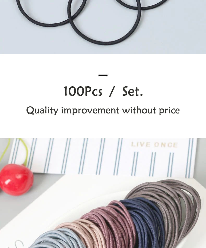 Nylon Elastic Hair Bands – 3.5CM Soft Ponytail Scrunchies for Daily Styling