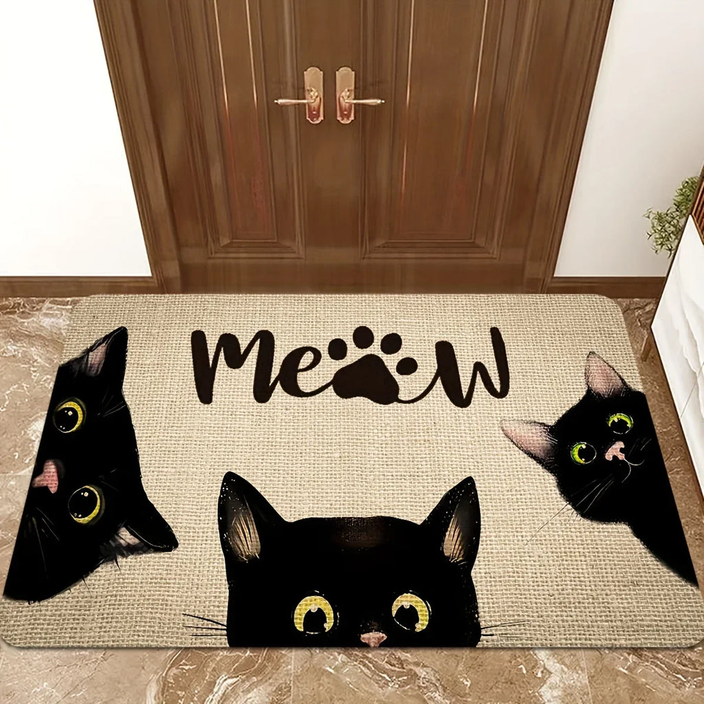 Cat Pattern Area Rug – Non-slip Washable Carpet for Home Living Room Decor
