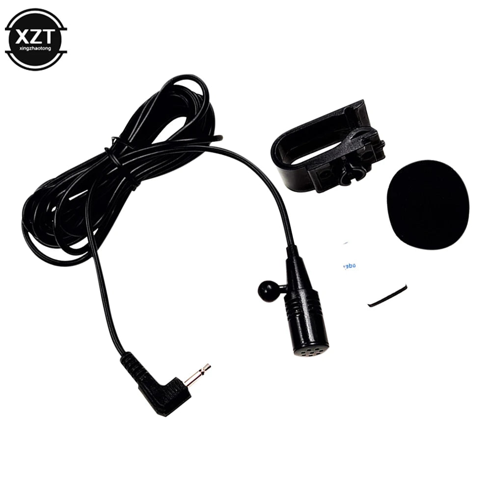 External Wired Microphone – 2.5mm/3.5mm Stereo Plug for Car Radio Hands-Free