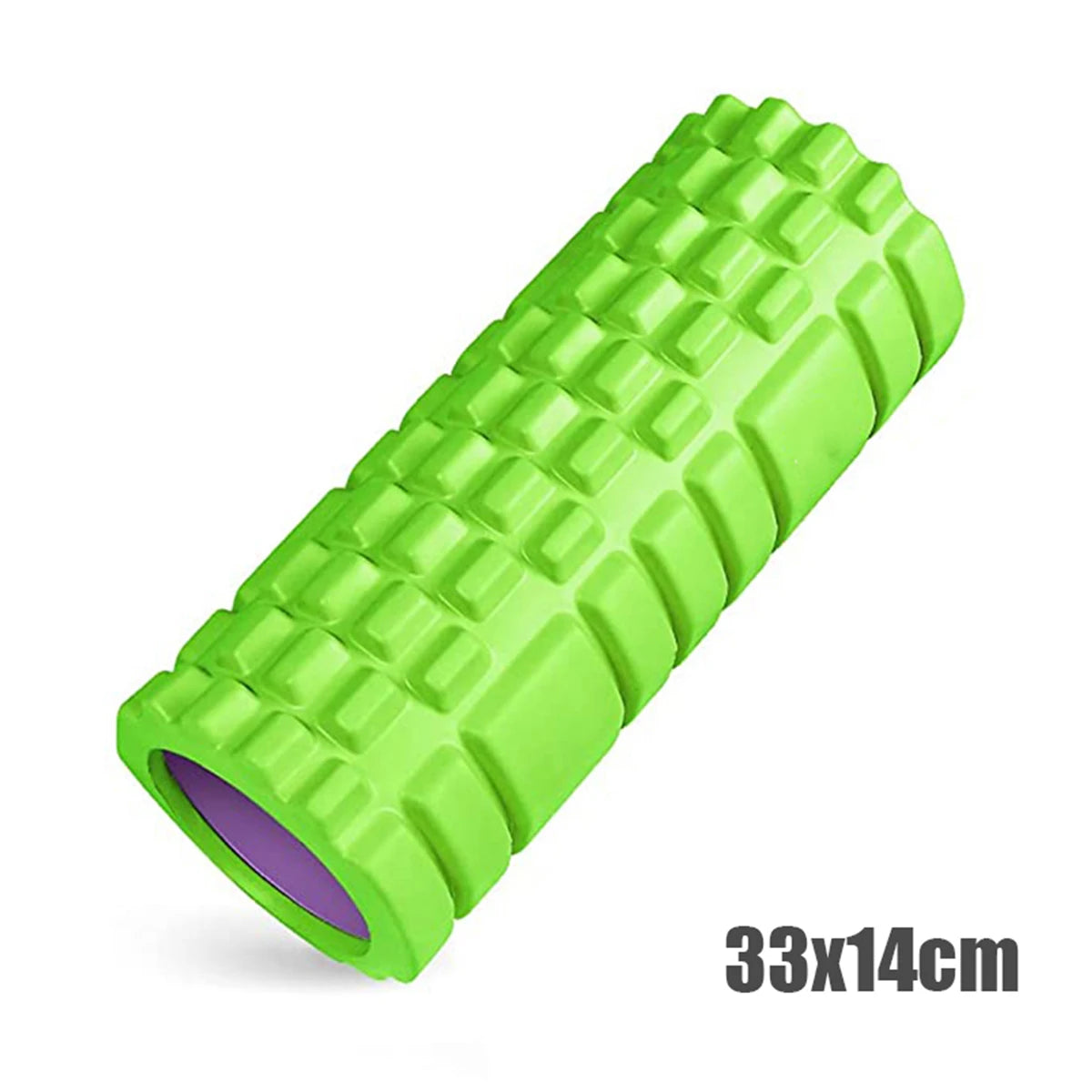 33cm Foam Yoga Massage Roller – Textured Grid Muscle Recovery for Gym Training