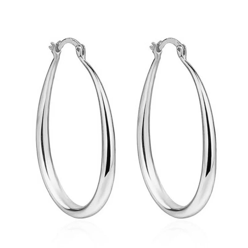 Smooth Gold Hoop Earrings – Minimalist Jewelry for Wedding and Engagement