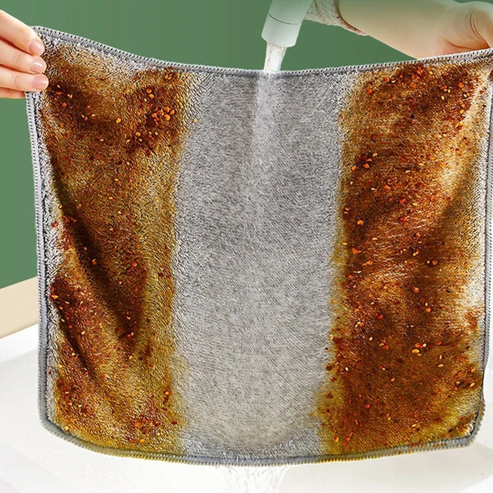 Bamboo Charcoal Dishcloths – Super Absorbent Anti-Grease Kitchen Cleaning