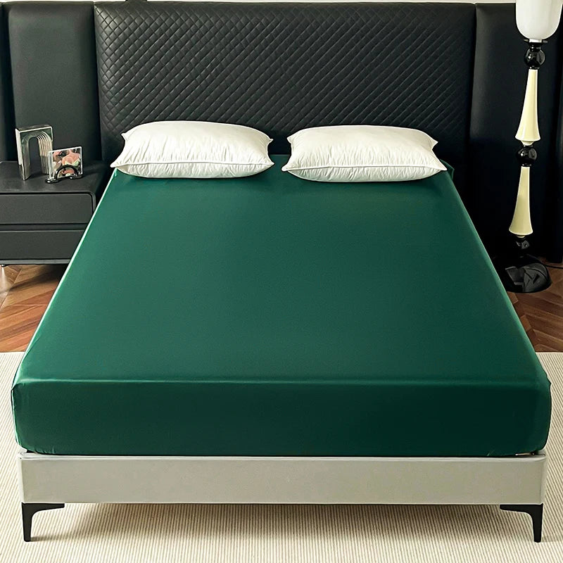 Satin Elastic Fitted Sheet – Soft Solid Mattress Cover for All Bed Sizes