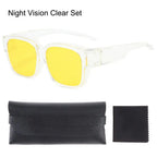 Polarized Fit Over Sunglasses – Square Wrap Around UV Protection for Outdoors