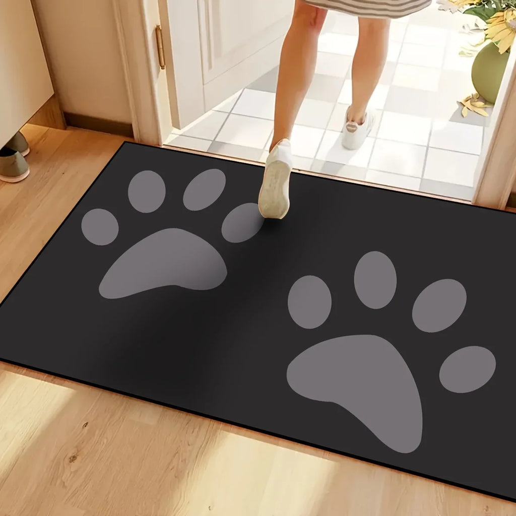 Absorbent Cat Paw Doormat – Decorative Non-Slip Floor Rug for Home Entrance