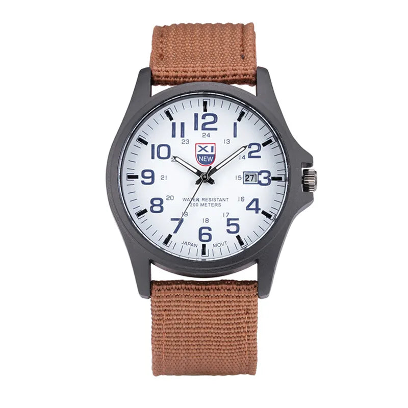 XINEW Nylon Band Quartz Watch – Military Casual Wristwatch for Men