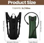 Waterproof Nylon Hydration Backpack – 3L Water Bladder for Hiking and Cycling