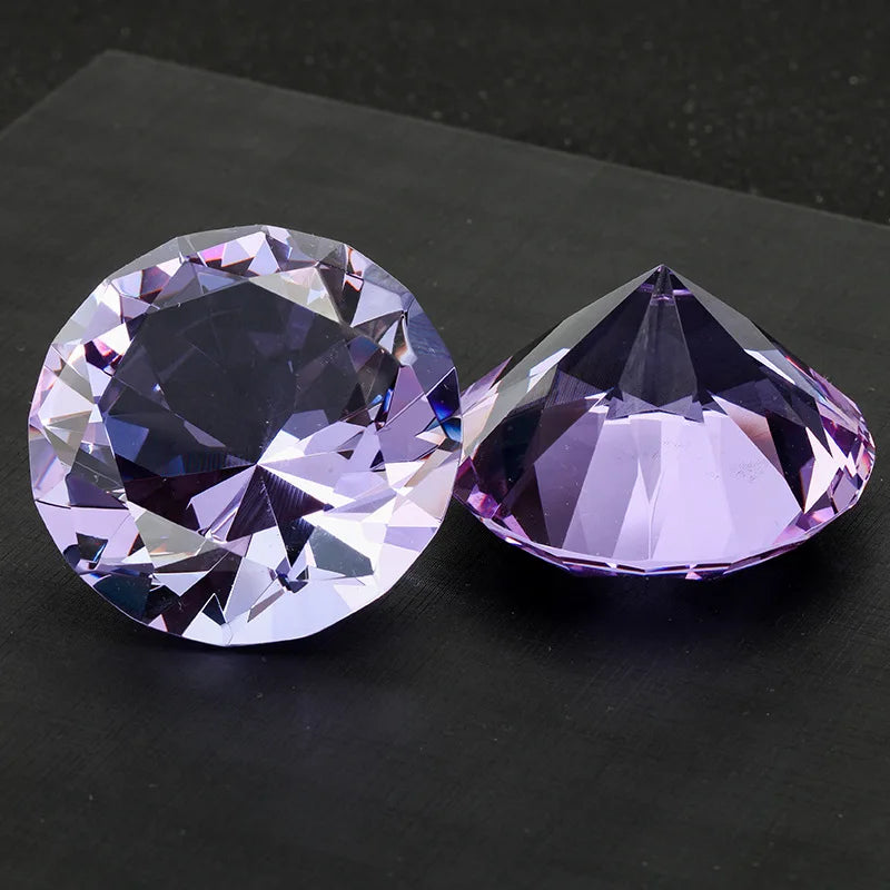Crystal Diamond Paperweight – Giant Cut Glass Gem for Office Decor Gifts
