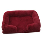 Plush Rectangular Dog Bed – Washable Fluffy Pet Cushion for Small to Large Dogs