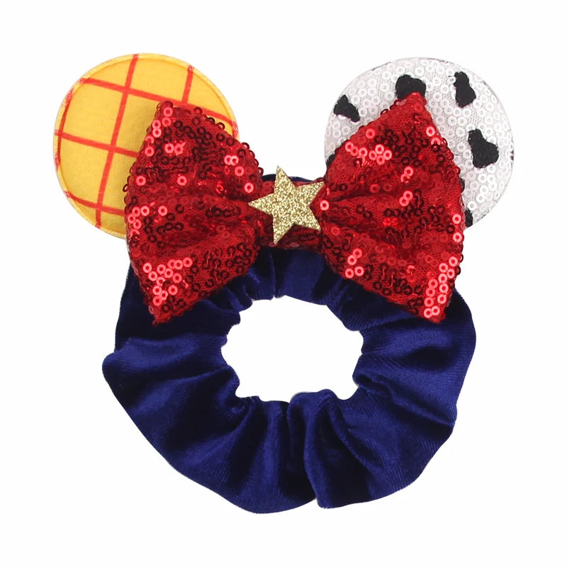 Velvet Sequin Mouse Ear Scrunchies – Elastic Hair Accessories for Kids Party