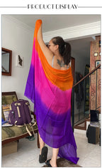 100% Silk Belly Dance Veil – Lightweight Hand Scarf for Performance Props