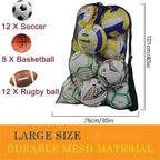 Extra Large Mesh Sports Ball Bag – Zipper Pocket Carrier for Gym and Training