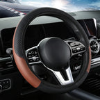 Faux Leather Steering Wheel Cover – 38cm Breathable Grip for Auto Interior