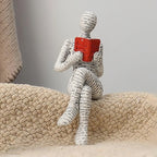 Abstract Woman Thinker Statue – Paper Pulp Art for Modern Home Decor