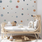 Boho Polka Dot Wall Decals – Colorful Removable Nursery Decor for Kids Room