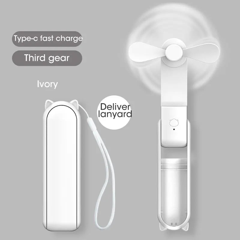 Portable USB Handheld Fan – Rechargeable Collapsible Cooler for Office Home