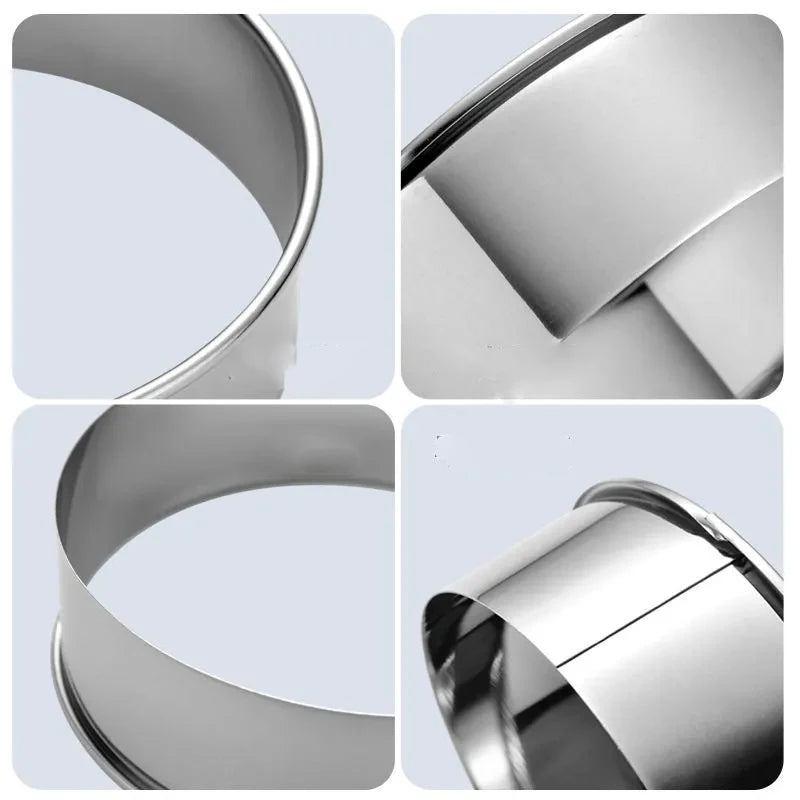 Stainless Steel Round Biscuit Molds – Pastry Cutters for DIY Cake Baking