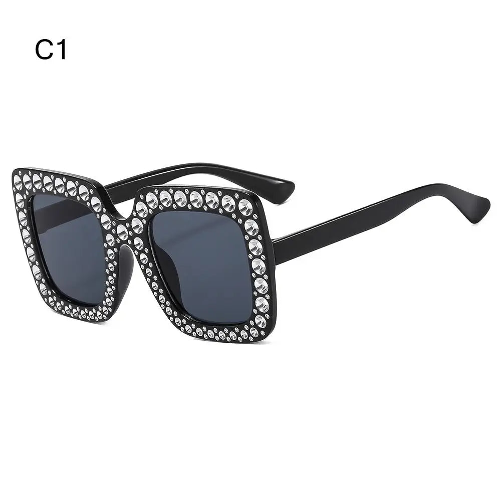 Rhinestone Square Sunglasses – UV400 Kids Eyewear for Outdoor Sun Protection