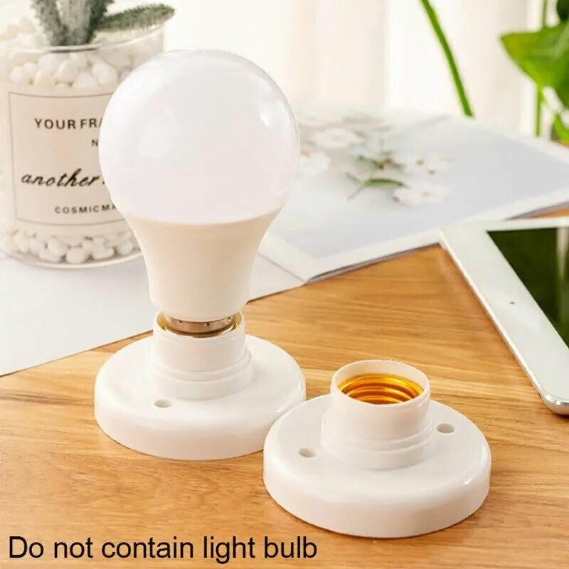 E27 Ceiling Light Socket – White Screw Base Holder for Home Lighting
