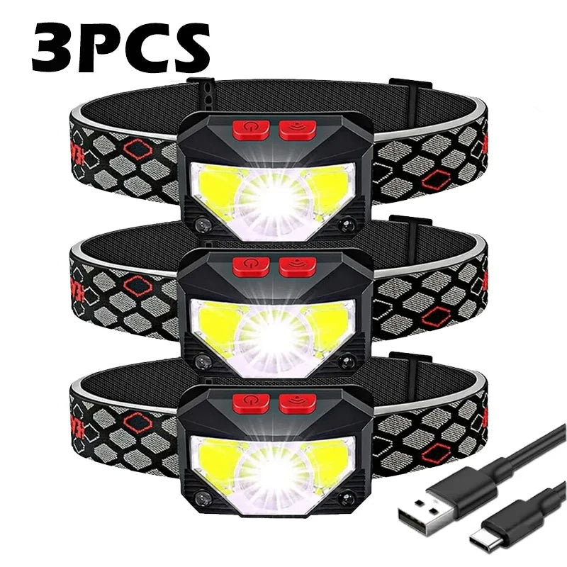 Rechargeable LED Headlamp – Ultra-Light Waterproof Light for Outdoor Sports