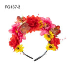 Mexican Rose Flower Crown – Boho Floral Headpiece for Halloween Party Wedding
