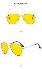 Double Bridge Aviator Sunglasses – Alloy Frame Gradient Lenses for Unisex Fashion