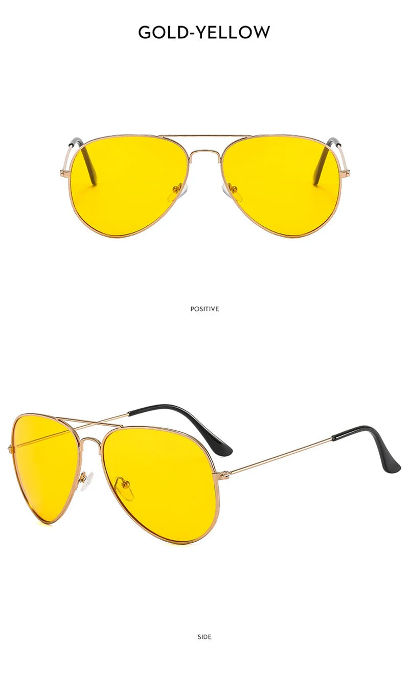 Double Bridge Aviator Sunglasses – Alloy Frame Gradient Lenses for Unisex Fashion