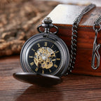 Mechanical Pocket Watch – Hollow Roman Numeral Dial for Men and Women