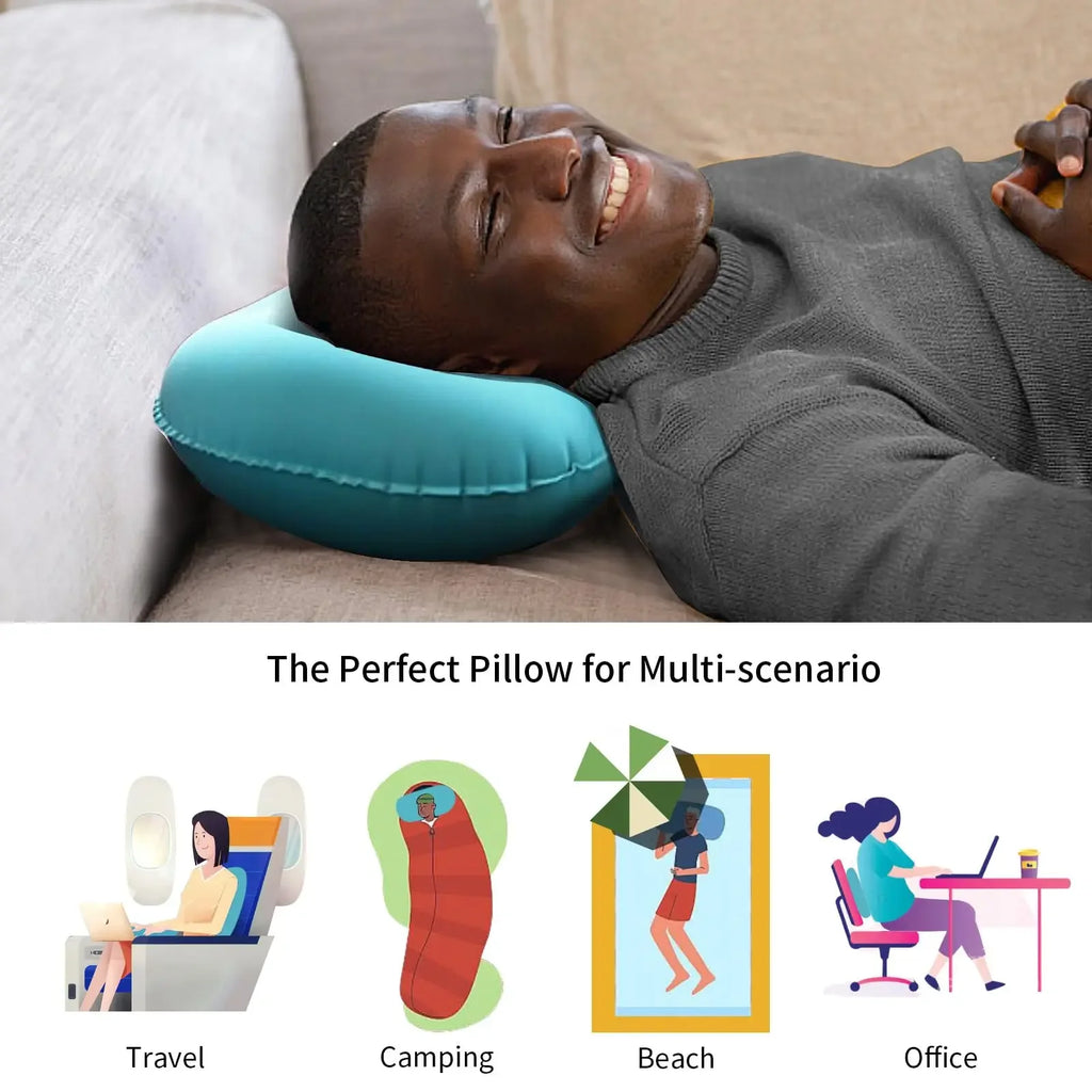Inflatable Travel Pillow – Ergonomic Support for Camping and Car Comfort