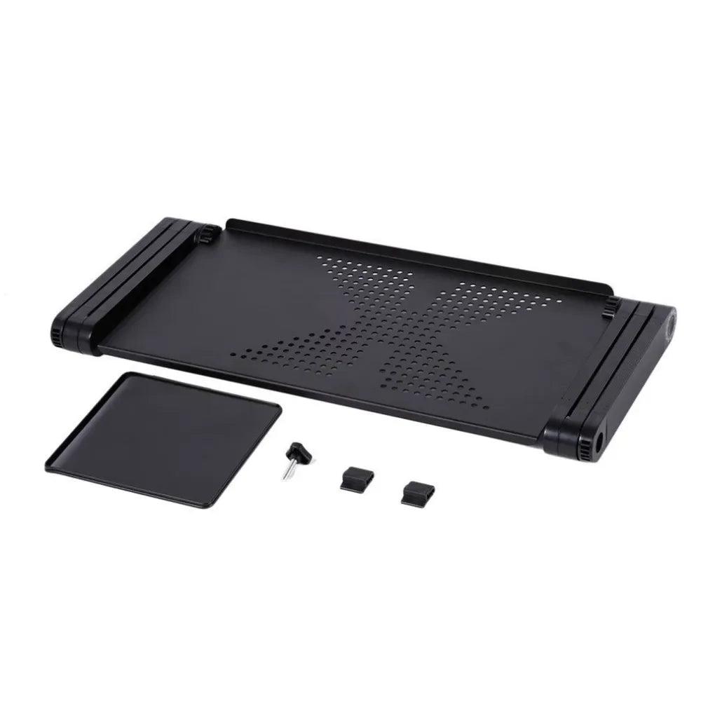 Aluminum Laptop Cooling Stand – Foldable Notebook Tray for Bed Office Desk