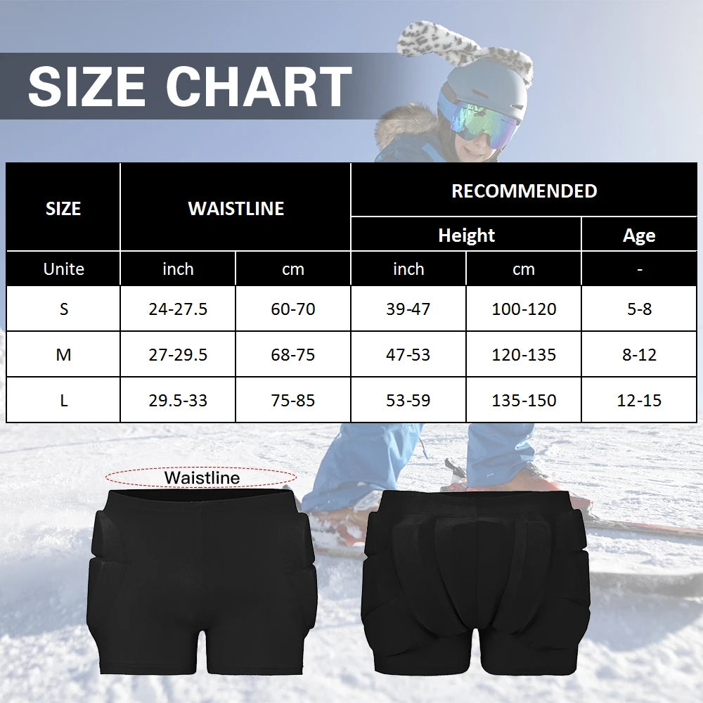 3D Protective Hip Pads – Kids Tailbone Guard for Roller Skating