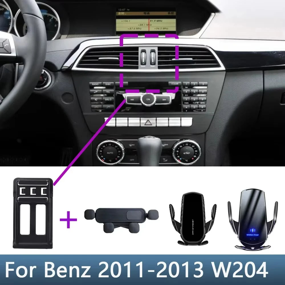 Wireless Car Phone Mount – Adjustable Bracket for Mercedes Benz W204