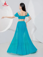 Belly Dance Professional Suit – Mesh Split Skirt Set for Oriental Performance