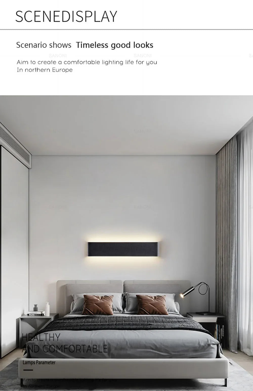 Modern LED Wall Sconce – Minimalist Indoor Lighting for Bedroom and Living Room