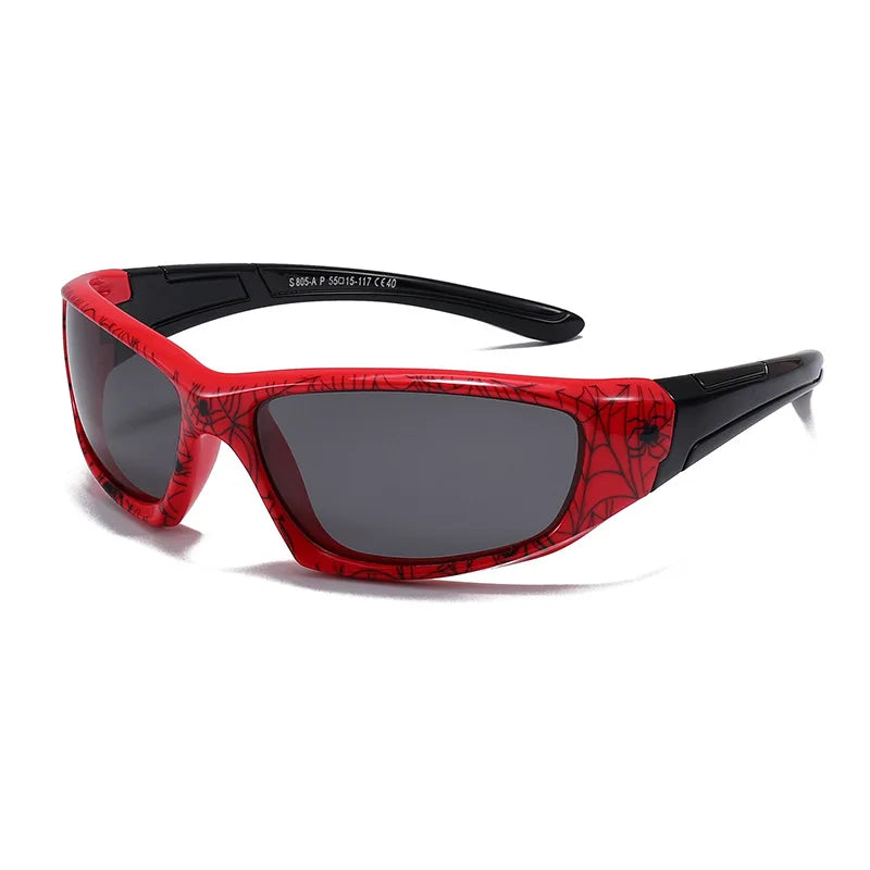 Polarized Spider Web Kids Sunglasses – UV400 Outdoor Sport Shades for 3-9y