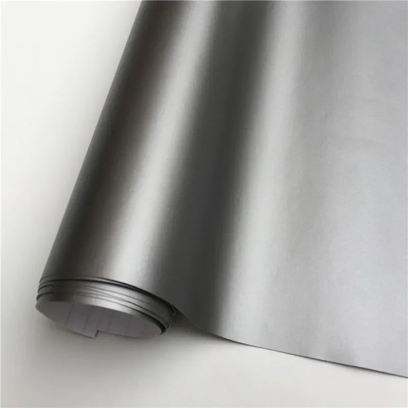 Matte Dark Grey Vinyl Film – Bubble Free Wrap for Vehicle and Console Decals