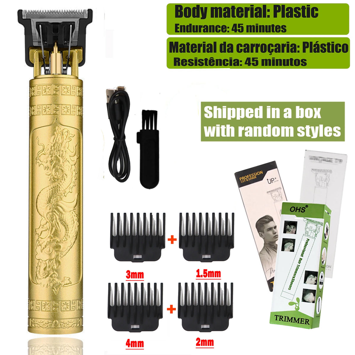 Cordless Electric Hair Trimmer – Professional Barber Shaver for Men
